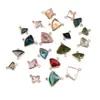 Cobre Puro Nuevo Estilo Bordeado Vidrio Doble Cara Doble Colgante Accesorios Forma de Abanico DIY Hecho a Mano Collar Pendiente Materiales Venta al por Mayor