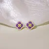 Brincos Geométricos Delicados Estilo Corte Agulha de Prata, Brincos Vintage de Trevo de Quatro Folhas Cravejados com Diamantes, Brincos Estilo Minimalista Igual aos das Celebridades da Internet