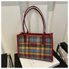 Bolso de lana de gran capacidad para mujer, moderno bolso de mano de estilo coreano, bolso de hombro personalizado con diseño de nicho, otoño 2024