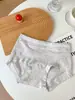 2888 Roupa Íntima Feminina Macia Suave Francesa Cintura Média Calcinha Doce para Meninas Xadrez Algodão Puro Antibacteriana Novo Estilo 2025