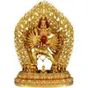 Estatua de bronce tallada dorada "Rey Kong Dawei" de escritorio Estatua de bronce de Tíbet adornos artesanales para el hogar sala de estar porche