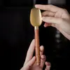 Colher de Chá de Sândalo Preto com Cabo Longo, Pá de Chá, Colher de Chá Kung Fu Tea, Pá Única para Folhas de Chá, Acessórios para Conjunto de Chá
