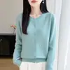 Cardigan de Punto Pesado con Perlas y Cuello Redondo para Mujer, Suéter Abrigo Holgado con Incrustaciones de Pedrería tipo Meteoro, Nuevo Otoño 2026