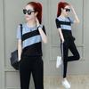 Traje deportivo para mujer, verano 2023, nuevo, estilo coreano, holgado, talla grande, manga corta, moderno, para correr, informal, traje de dos piezas para estudiantes.