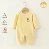 Mono de bebé para otoño e invierno, ropa para recién nacidos estilo primavera y otoño, capa interior engrosada, traje de gateo cálido, ropa exterior para bebé