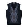 Dropshipping Chaleco Acolchado de Punto con Cuello en V para Hombre de Primavera y Otoño Chaleco Casual de Punto Jacquard Chaleco