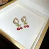 Pendientes de Diseño Personalizado, Lujo Accesible y Pendientes de Gama Alta, Exquisitos y de Moda, Pendientes de Zirconia Color Oro Champagne con Forma de Durian
