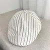 Gorra de pico rayada retro artística para mujer 2026 Nueva moda elegante boina adelgazante gorra de periódico casual simple