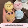 Pinza para el pelo de peluche para niñas con gafas rosas, azules y amarillas y sombrero de paja, pinza lateral de muñeca 3D para mechones sueltos, lindo accesorio para el cabello