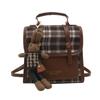 Mochila casual estilo britânico feminina, nova moda 2025, bolsa de ombro para estudantes, contraste xadrez, bolsa de viagem
