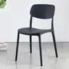 Encosto de Plástico Espessado para Cadeira Simples Moderna Cadeira de Jantar Banqueta Doméstica Cadeira de Mesa de Jantar Nórdica Confortável para Longa Permanência Cadeira com Encosto