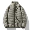 Inverno Novo Jaqueta Masculina Estilo Coreano Gola Alta Cor Pura Leve Quente 90 Penas de Pato Branco Jaqueta Casal Moderna Versátil