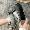 Botas de Nieve Retro de Suela Gruesa con Forro Polar Estilo Fair Isle para Mujer, Nuevos Modelos de Otoño e Invierno, Zapatos de Algodón Peludos Cálidos que Aumentan la Altura