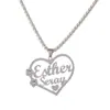 Colar Estilo Ins para Homens e Mulheres com Letras de Coração DIY Luxo Acessível Joias de Alta Qualidade Pingente Personalizado de Aço Inoxidável Atacado