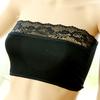 Ropa interior sexy de tubo para mujer, con encaje deportivo, sin tirantes, con tirantes envueltos en el pecho, de fibra de bambú, con encaje antiexposición