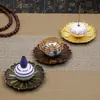 Soporte de Incienso de Flujo Inverso Cerámico Base para Varilla de Incienso Bandeja de Incienso Quemador de Incienso Adorno Zen Portavarillas de Sándalo Portavarillas de Cono Doble Uso Venta al por Mayor