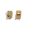 Acessórios de Joias de Aço Inoxidável com Contas Pingente de Flor com Diamante Banhado a 18K Acessórios de Contas Espaçadoras Joias para Pulseira DIY