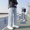 Calça jeans wide leg, estilo fino de verão, corte reto, caimento solto, cintura alta, para corpo tipo pera, novo modelo 2026 jeans masculino