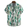 Elegante camisa estampada floral para mediana edad y personas mayores, top de manga corta para verano