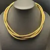 Moda Retro Europea y Americana Lujo Ligero Versátil Collar Apilable de Tres Capas Cadena para el Cuello Joyería al por Mayor Color Dorado