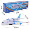 Avião Infantil Brilhante Grande Musical Brinquedo de Avião para Bebê Modelo de Avião de Passageiros A380 Ônibus Bebê Venda Ambulante Atacado