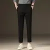 Ropa para Hombre Fengshe / Pantalones Casuales Gruesos Forrados de Polar para Hombre Pantalones de Traje Rectos Ajustados para Hombre