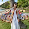 Toalha de Praia Estilo Étnico 2026, Novo Estilo de Verão Guarda-Sol e Protetor Solar Dupla Utilidade Xale Oversized, Lenço para Viagem de Férias na Praia