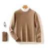 Novo Suéter Masculino 100% Lã Outono/Inverno 2026, Gola Redonda, Corte Solto, Suéter de Tricô de Caxemira Espesso de Sete Fios