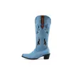 Botas Vaqueras de Estilo Nuevo, Botas de Moda con Remaches, Botas Altas Bordadas para Montar, Botas de Tacón Medio, Talla 40-43, Botas Wish