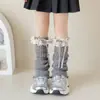 Calcetines para niños 2026 otoño nuevo calcetines con borde de encaje y lazo calcetines de montón multicolor lindos para niñas