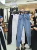Barraca de Han Meier Foto Real Jeans de Cintura Alta para Mulheres no Outono e Inverno Novos Calças Hot Girl Levanta Cintura Levanta Bumbum 7056