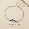 Pulseira de Casal Voto Original Montanha e Mar Feminina Prata S925 Ins Versão Coreana Design de Nicho Pulseira Presente