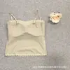 Camisola de encaje de seda helada con empalmes, top sin mangas de un hombro con copas en el pecho, prenda interior sin costuras, capa base, top sin tirantes para mujer