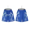 Hellstar Transfronteiriço Marca Tendência Europeia e Americana Verão Casual Esportivo Unissex Shorts Lavados Calças de Cinco Pontos