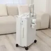 Maleta de Aspecto Premium con Portavasos para Estudiantes Hombres y Mujeres, Maleta de Ruedas, Rueda Universal, Maleta de Negocios, Maleta de Cabina, Maleta de Cuero