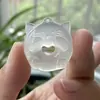 Colgante de Candado con Patrón de Nube de Ágata, Hebilla de Paz Buda Sonriente Luna Blanca de Ágata Colgante de Jade, Ágata Natural