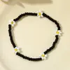 Pulsera de Cuentas de Arroz Pulsera de Flores Estilo Ins Personalizada Retro Europea y Americana Cuerda Elástica Pulsera de Margarita con Cuentas Pulsera Versátil