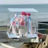 [En Stock] Nuevo Producto Cubo de Abrazo con Lazo Mediano Caja de Regalo con Flores Preservadas