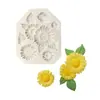 Molde de Silicone Líquido em Formato de Girassol, Ferramentas DIY para Fondant e Argila Macia