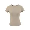 Camiseta de Manga Corta con Cuello Redondo y Ceñidor en la Cintura Marca Z Verano Transfronteriza Pequeña Venta al por Mayor Hombro Normal Estilo Europeo y Americano para Mujer Alta Elasticidad Modelo Nuevo Za