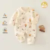 Mameluco para bebé clase A estilo otoño e invierno ropa acolchada para recién nacidos mameluco de amarre para bebé ropa para gatear para bebé