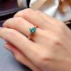 Taobao TikTok transmissão ao vivo novo anel de diamante de alto carbono azul de quatro garras imitação anel de diamante natural das Maldivas