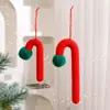 Colgante de Bastón de Navidad de Amazon Diseño de Escena Navideña DIY Decoración de Árbol de Navidad Colgante de Bastón de Lana