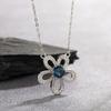 Collar de tesoro de color topacio natural de plata esterlina S925 diseño de moda para mujer colgante de girasol de moda venta al por mayor en vivo