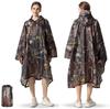 Poncho Impermeable Camuflaje Personalizado Tres en Uno Montañismo Multifuncional Exterior Poncho Impermeable Lona Toldo Esterilla de Suelo para Prevenir Lluvia Fuerte