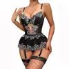 Camisola Nueva Estilo Europeo y Americano Sexy Divertida Lencería Encaje Labial Lencería Transparente Ligera Bata de Noche Venta al por Mayor de Comercio Exterior