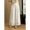 Produto original*** Achado imperdível: Calça larga bordada estilo chinês para mulheres, camada única de verão, fina, confortável, de algodão e linho, calça reta