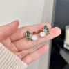Pendientes de Esmalte Pintado de Mariposa Arte de Pintura al Óleo Retro Francés Diseño Nicho Pendientes de Flor Esmaltada Pendientes