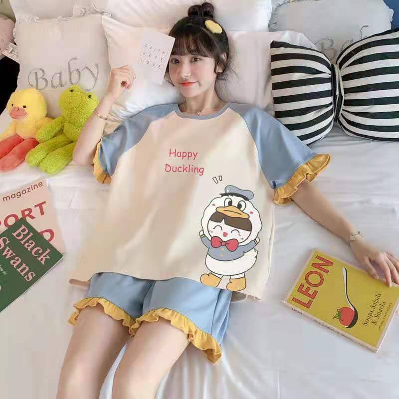 荷叶蓝鸭女孩-短