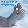 Manga de Hielo Verano Anti-UV Correr al Aire Libre Delgada Mangas de Protección Solar Palma Descubierta Guantes de Protección Solar Antideslizantes Estilo Largo